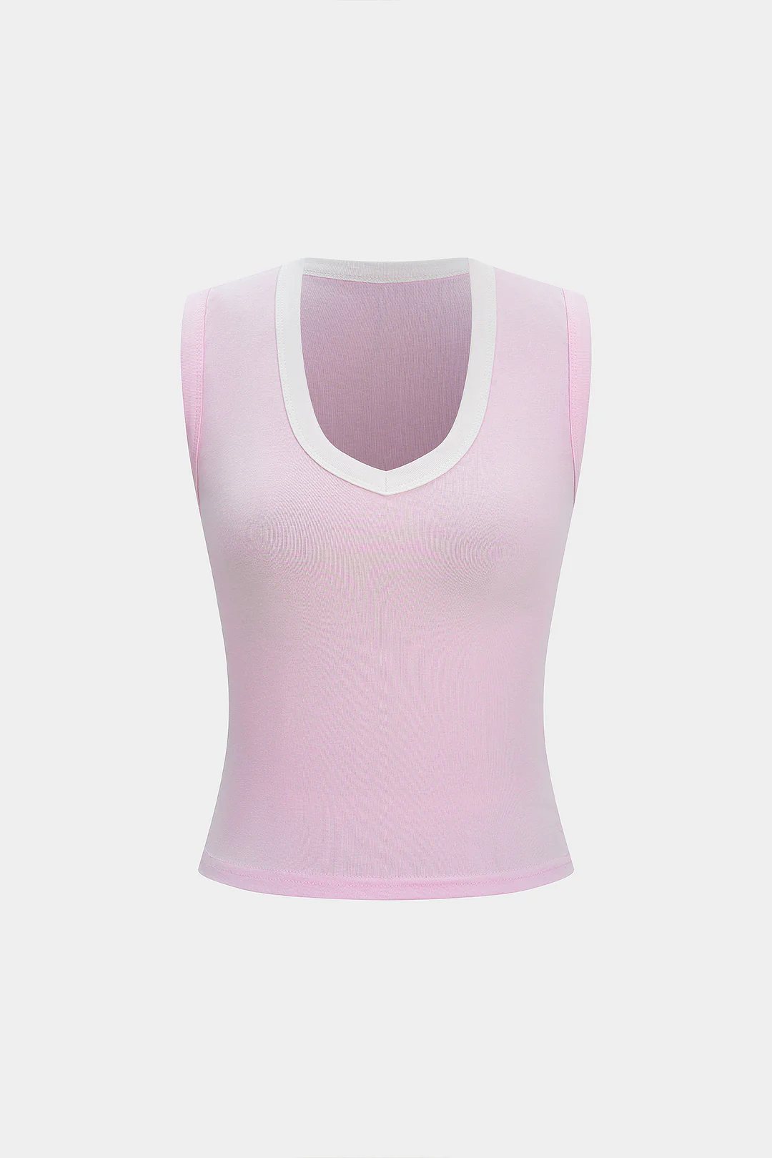 Contrast V-Neck Tank Top - Flockneti