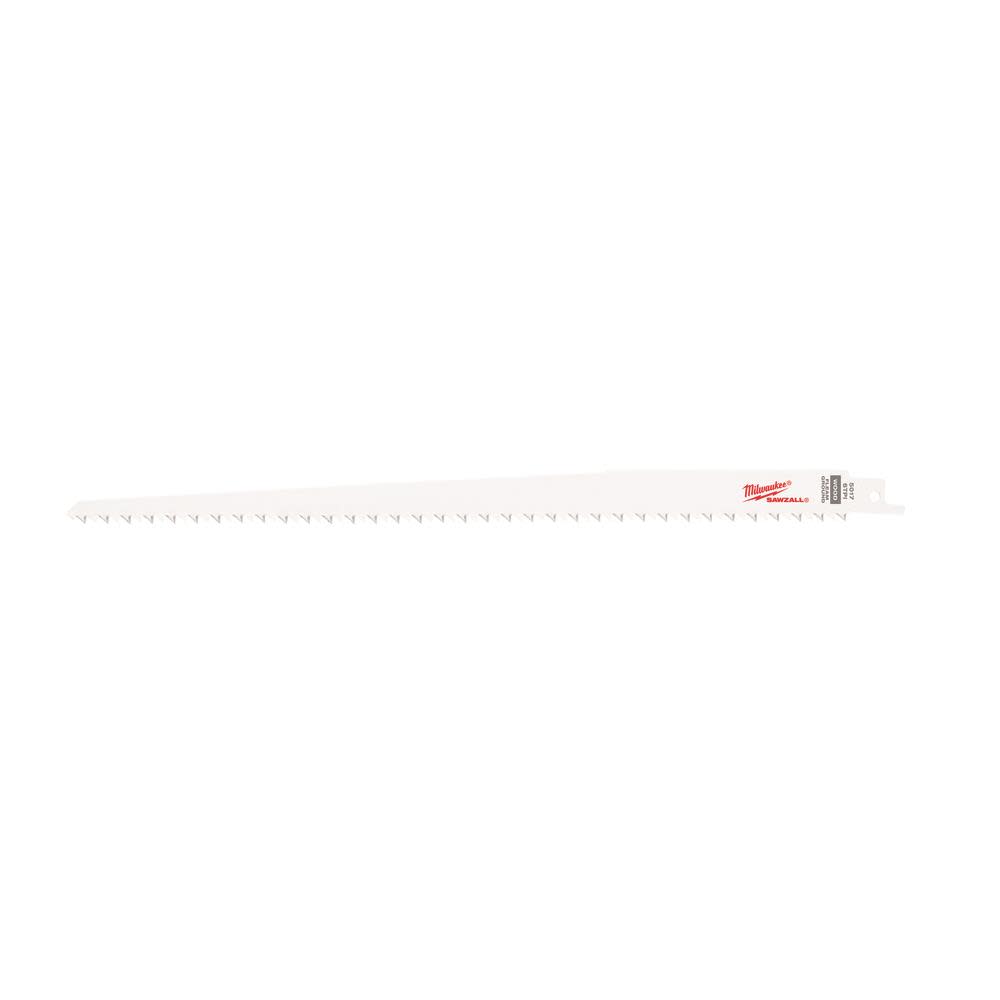 Milwaukee 12″x3/4″x.050″ 6T 1/2″ Unv Shank Bi-Metal Fleam Ground Sawzall Blade 5Ct - Flockneti