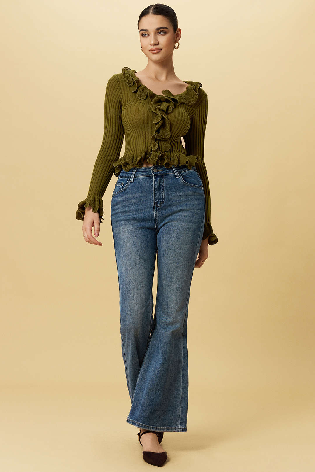 Ruffle Long-Sleeve Top - Flockneti