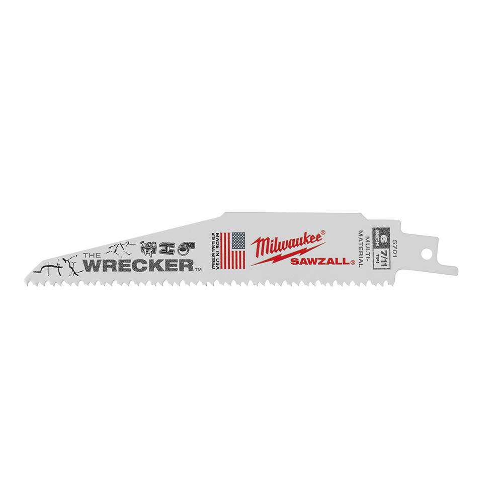 Milwaukee The Wrecker Multi-Material SAWZALL Blade 6 in. 7/11TPI 25PK - Flockneti