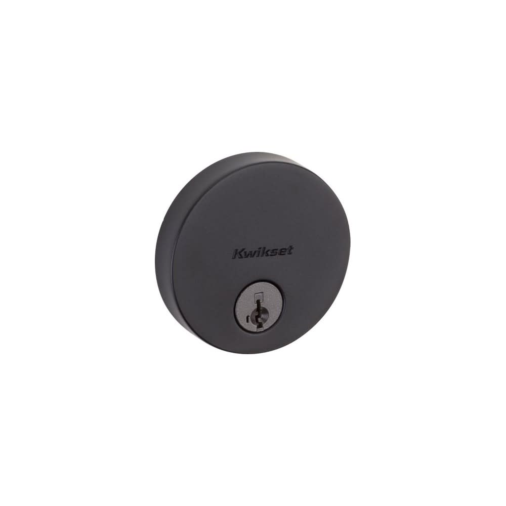 Kwikset Uptown Deadbolt SmartKey Matte Black Keyed One Side Round - Flockneti