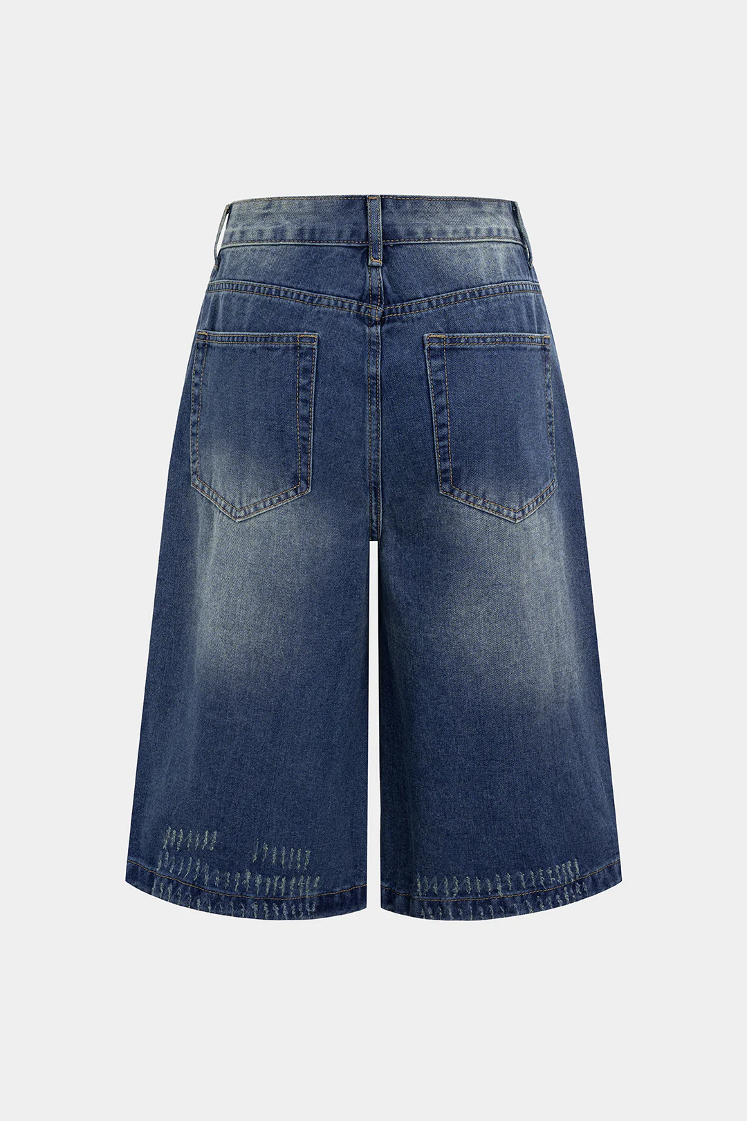 Denim Button Wide Leg Shorts - Flockneti