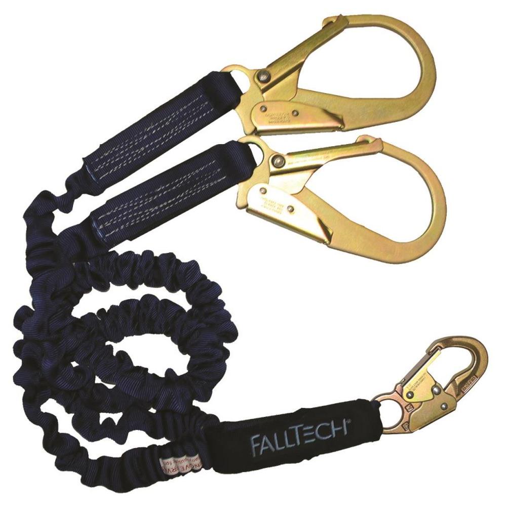Falltech Elastech 6Ft Y-Leg Lanyard with Rebar Hooks - Flockneti