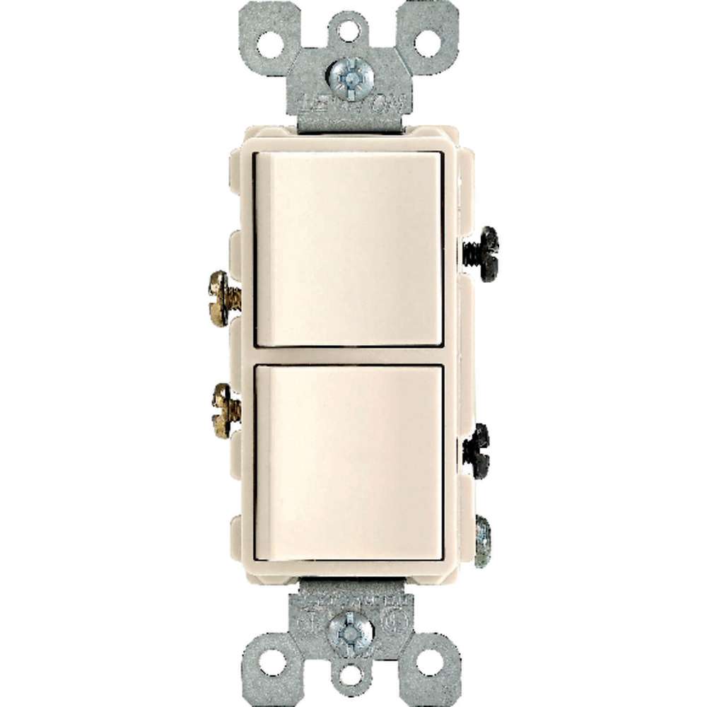 Leviton Decora Combination AC Quiet Switch 15A 277V Light Almond - Flockneti