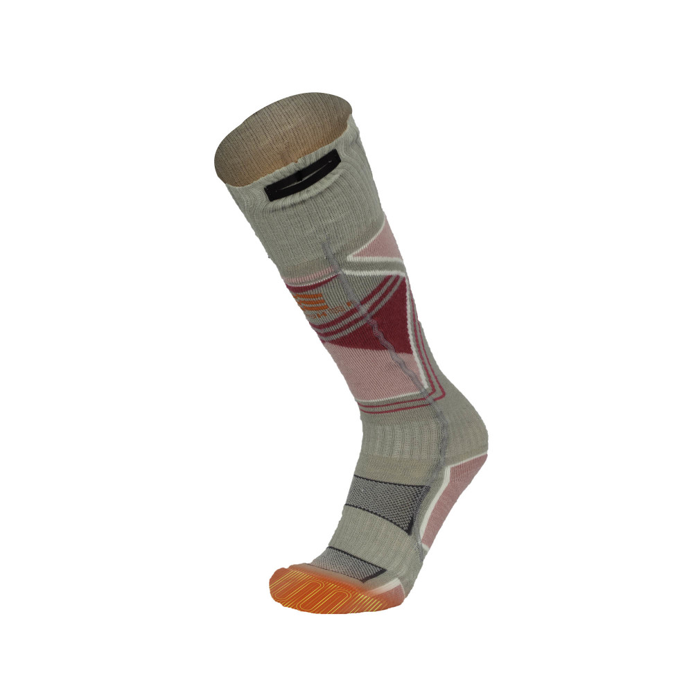 Mobile Warming Premium 2.0 Merino Heated Socks Womens 3.7V Grey and Pink Medium - Flockneti