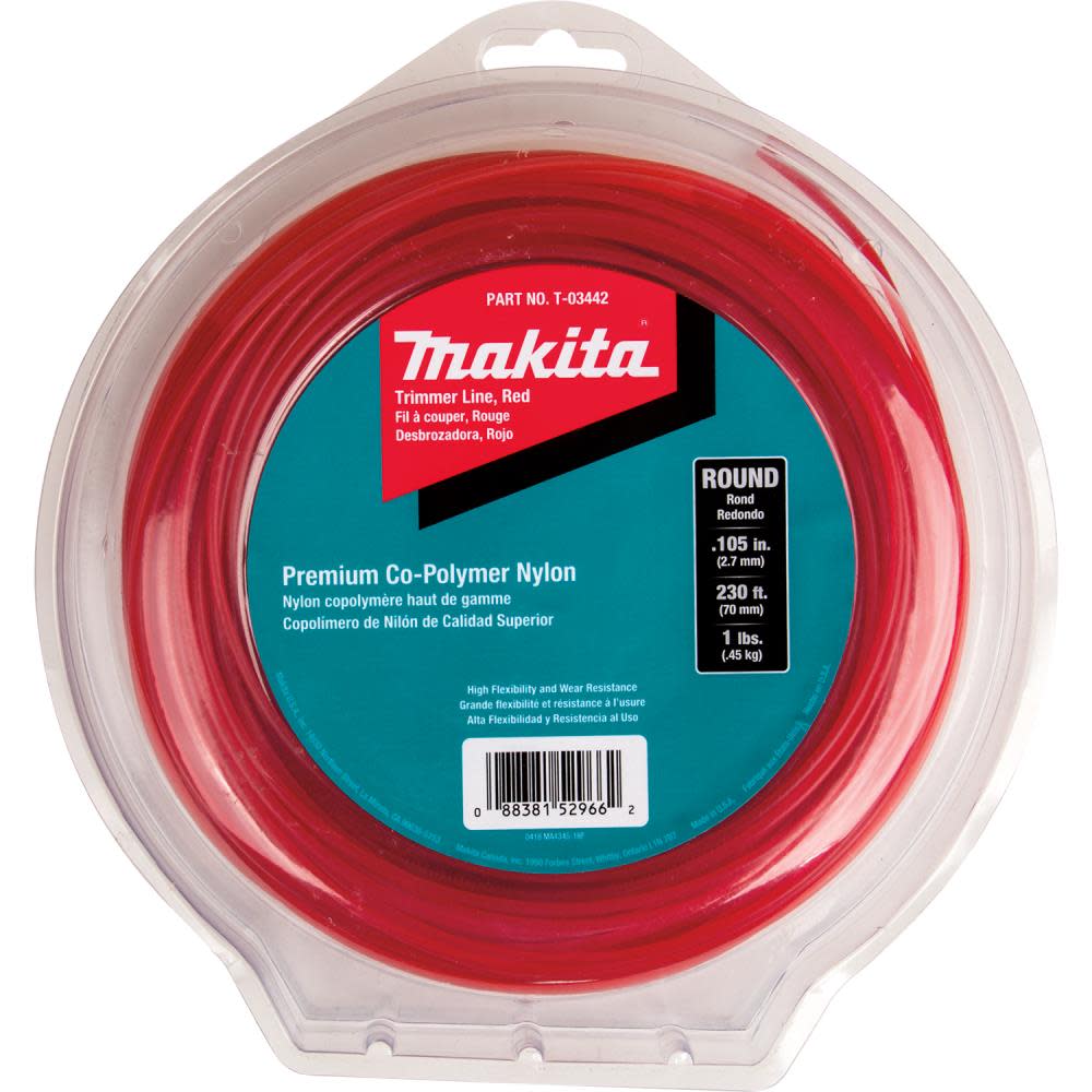 Makita Round Trimmer Line 0.105 Red 230 1 lbs. - Flockneti