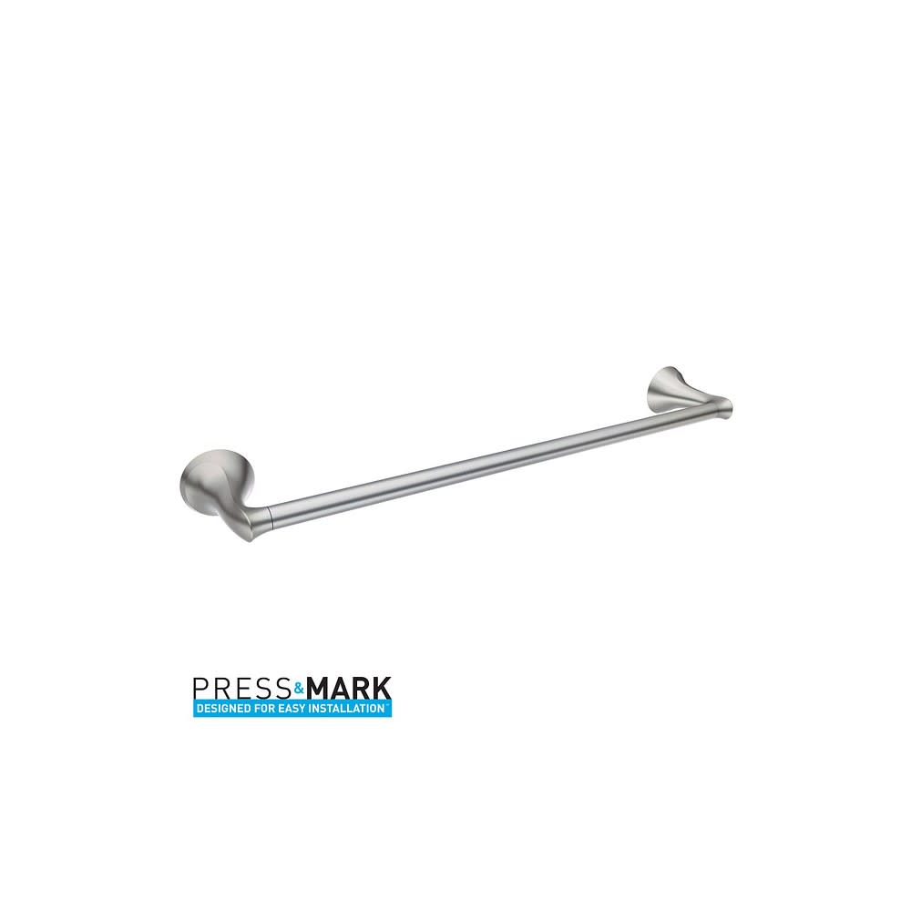 Moen Darcy Brushed Nickel 24″ Towel Bar with Press & Mark Stamp - Flockneti