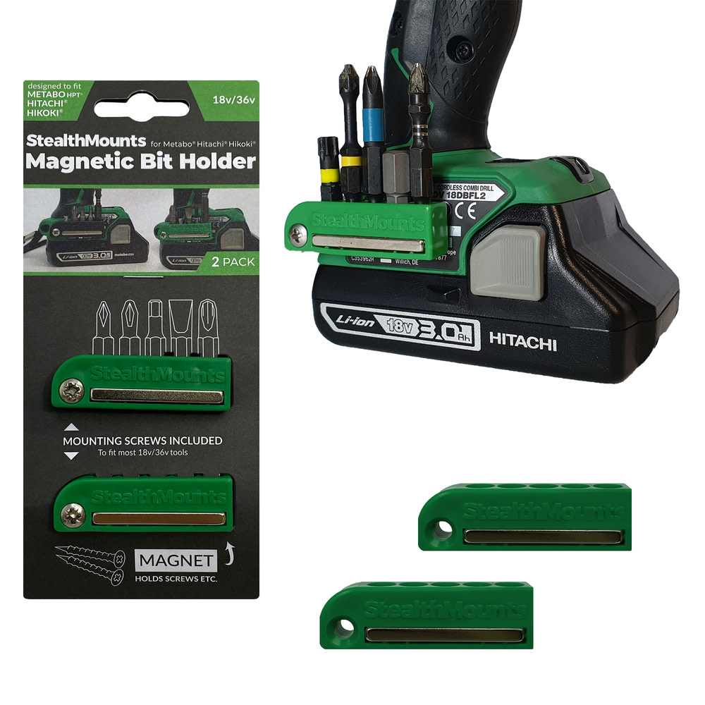 Stealthmounts GREEN Bit Holder for Metabo HPT 2pk - Flockneti