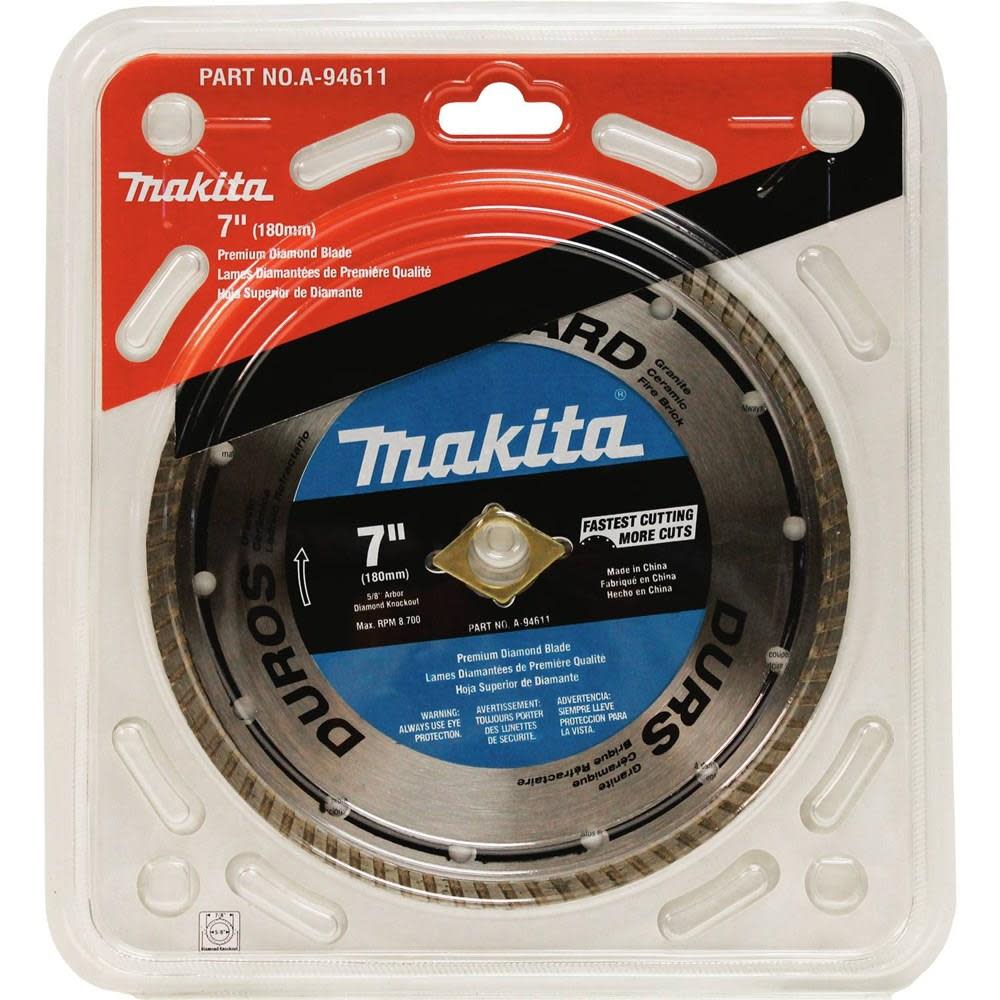 Makita 7 in. Turbo Rim Hard Material Diamond Blade - Flockneti