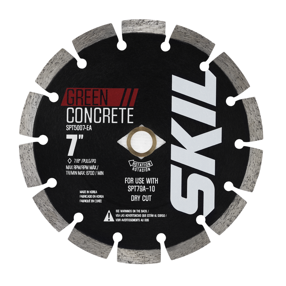 SKIL Green Cut Early Entry Assembly Kit 7″ Segmented Green Cutting Concrete Blade - Flockneti