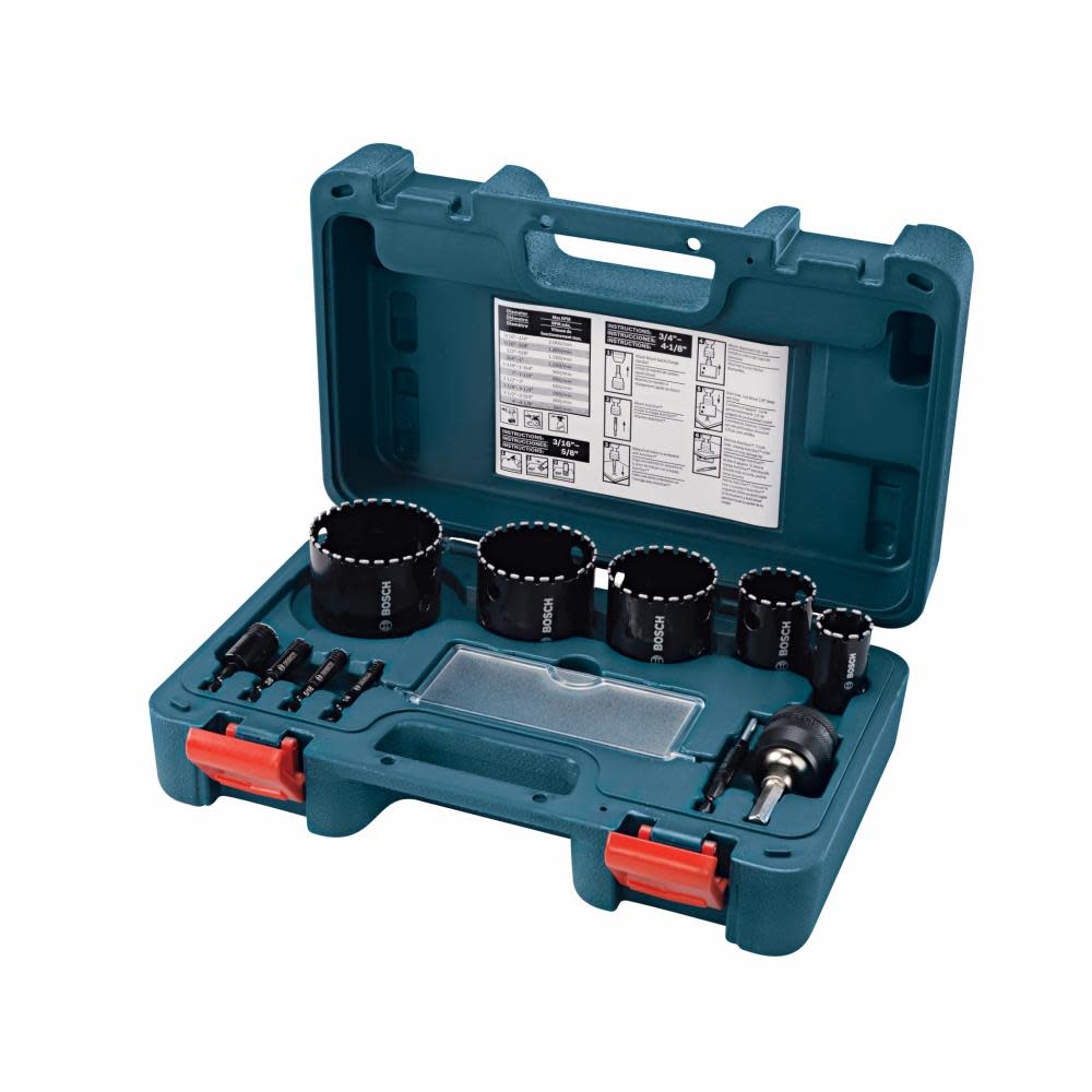 Bosch 11 pc. Diamond Hole Saw Set - Flockneti