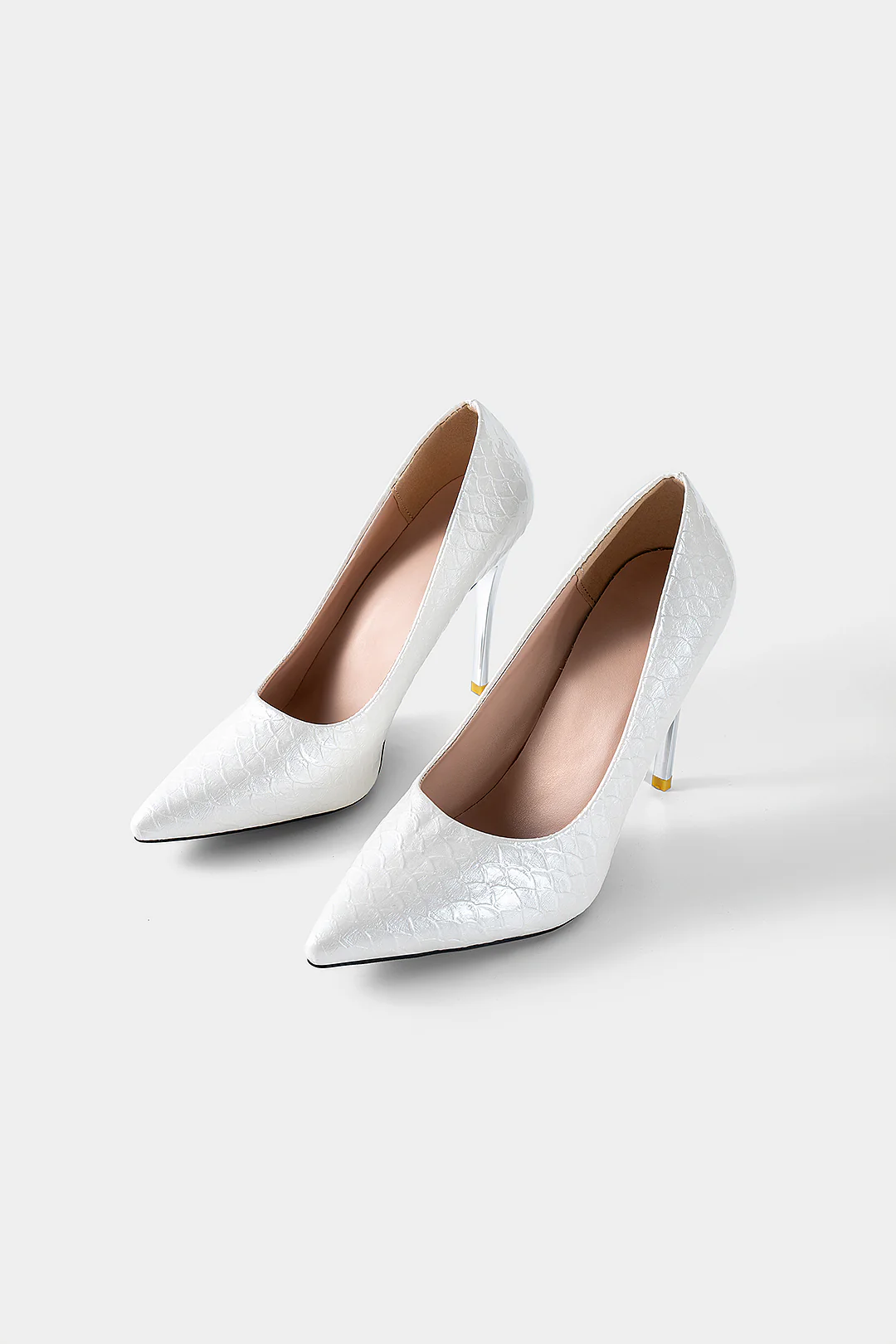 Textured Pointed Heels - Flockneti