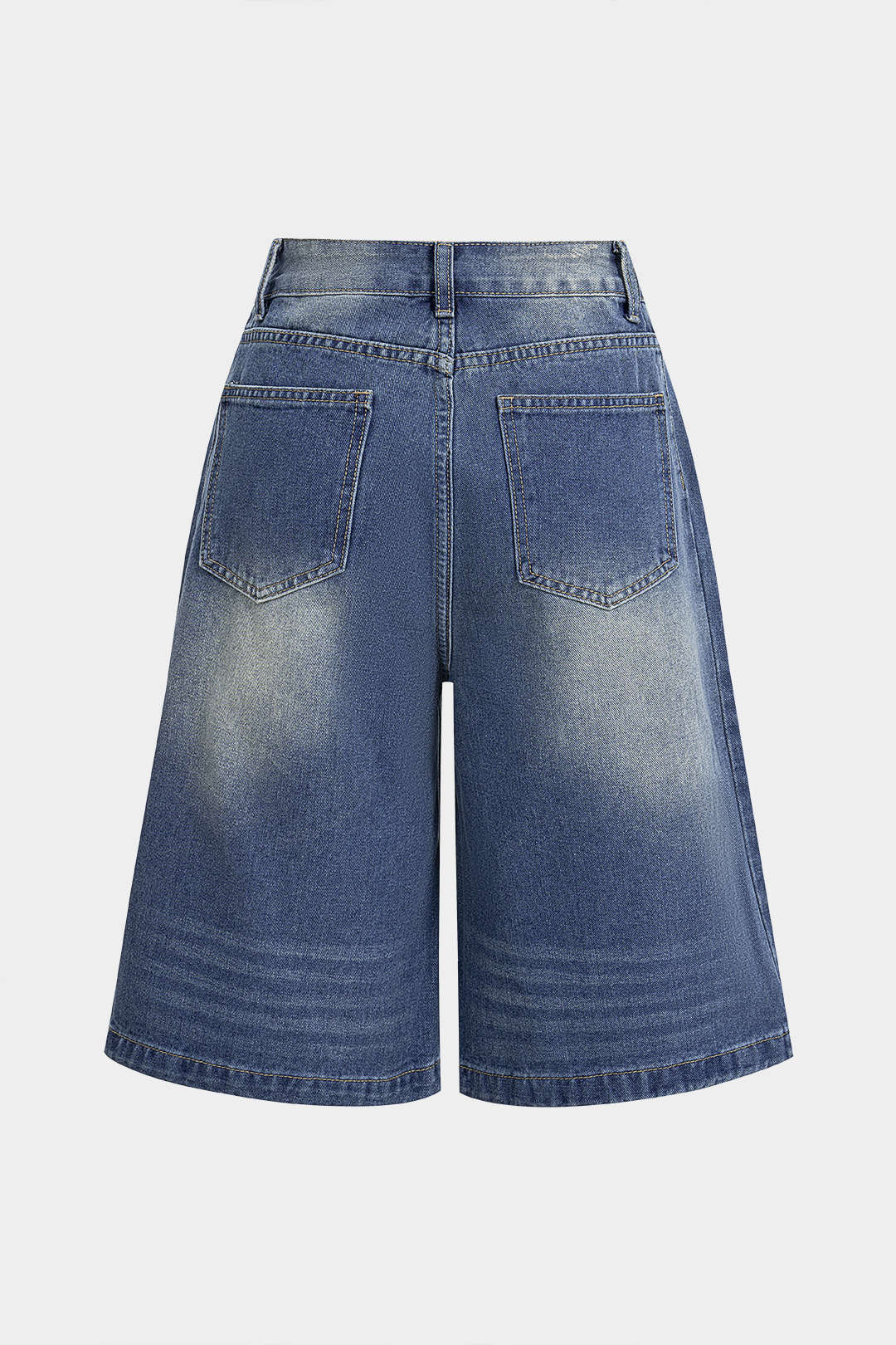Denim High Waist Wide Leg Shorts - Flockneti