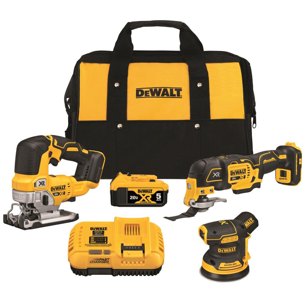 DEWALT 20V MAX XR 3 Tool Woodworking Brushless Kit - Flockneti