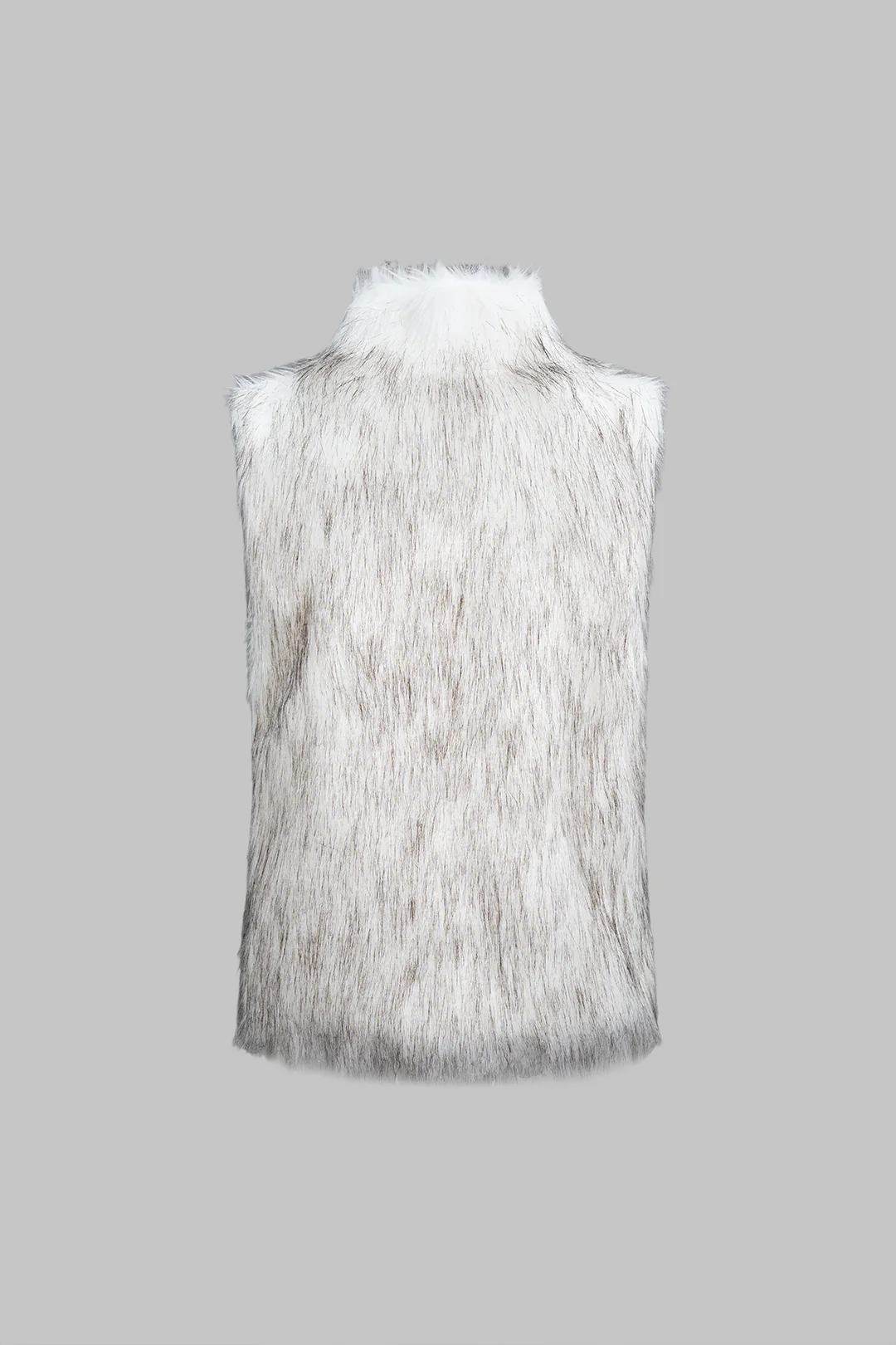 Faux Fur Mock Neck Vest - Flockneti