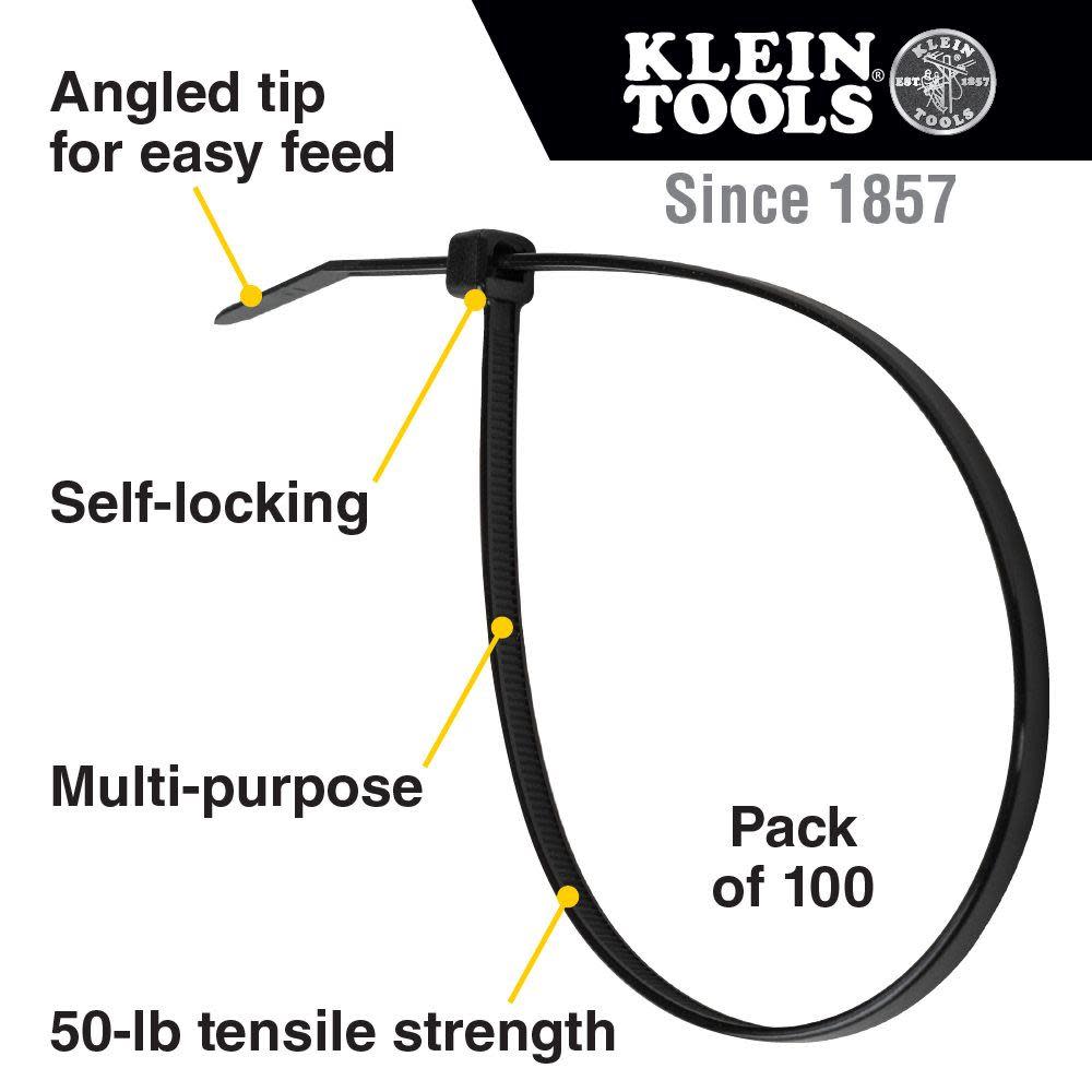 Klein Tools Cable Ties 11.5″ Black 100pk - Flockneti