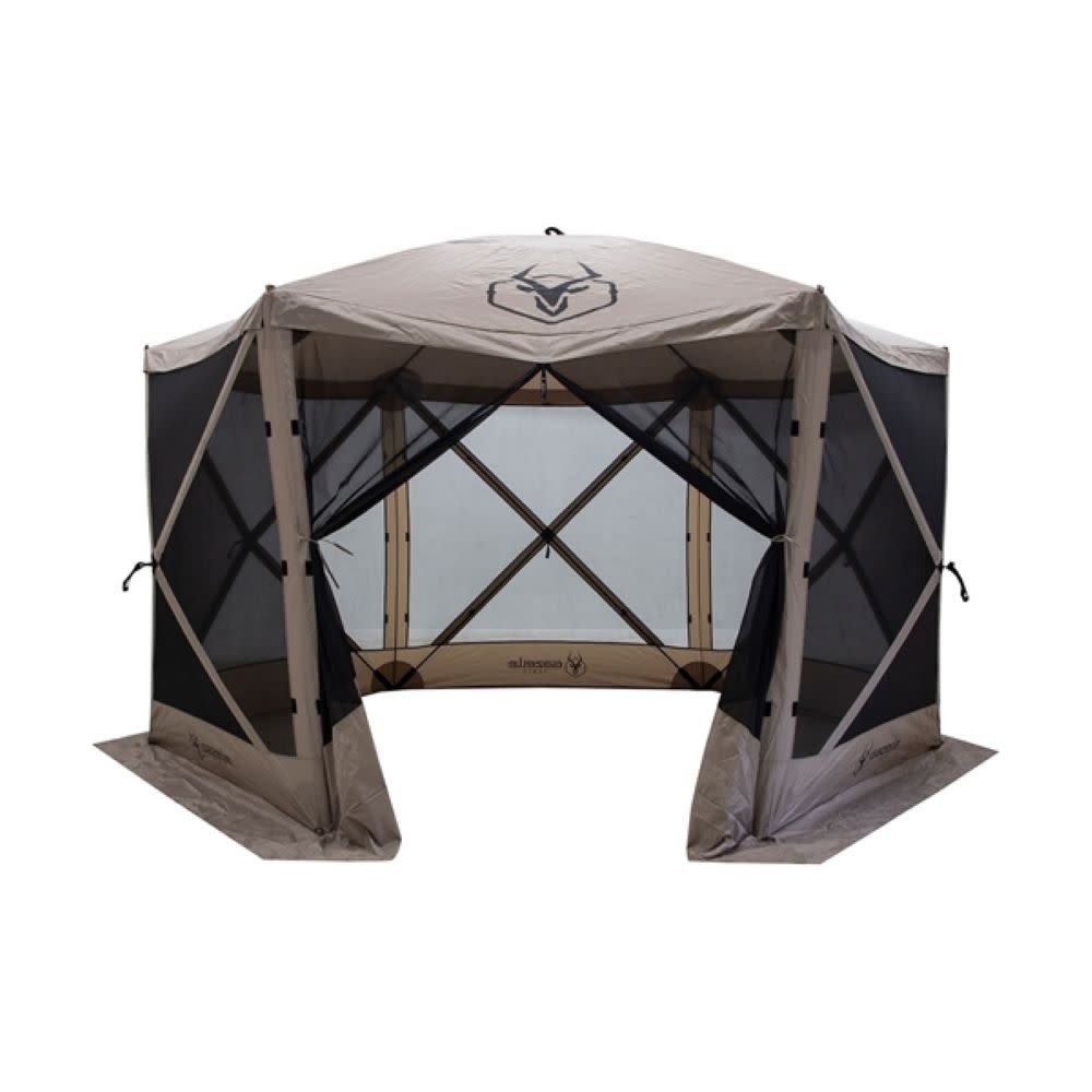 Gazelle G6 Gazebo 6 Sided 124 X 124″ Portable Desert Sand - Flockneti