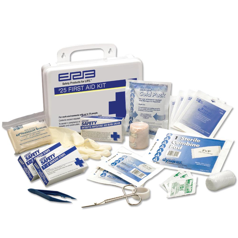 ERB 25 Person ANSI Premium First Aid Kit with Plastic Case - Flockneti
