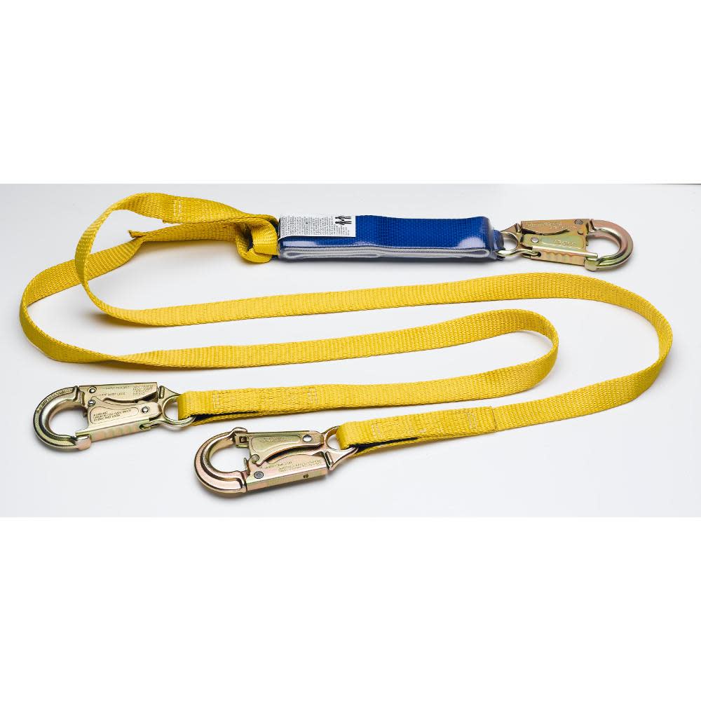 Werner 6ft DeCoil Twinleg Lanyard (DCELL Shock Pack 1in Web Snap Hook) - Flockneti