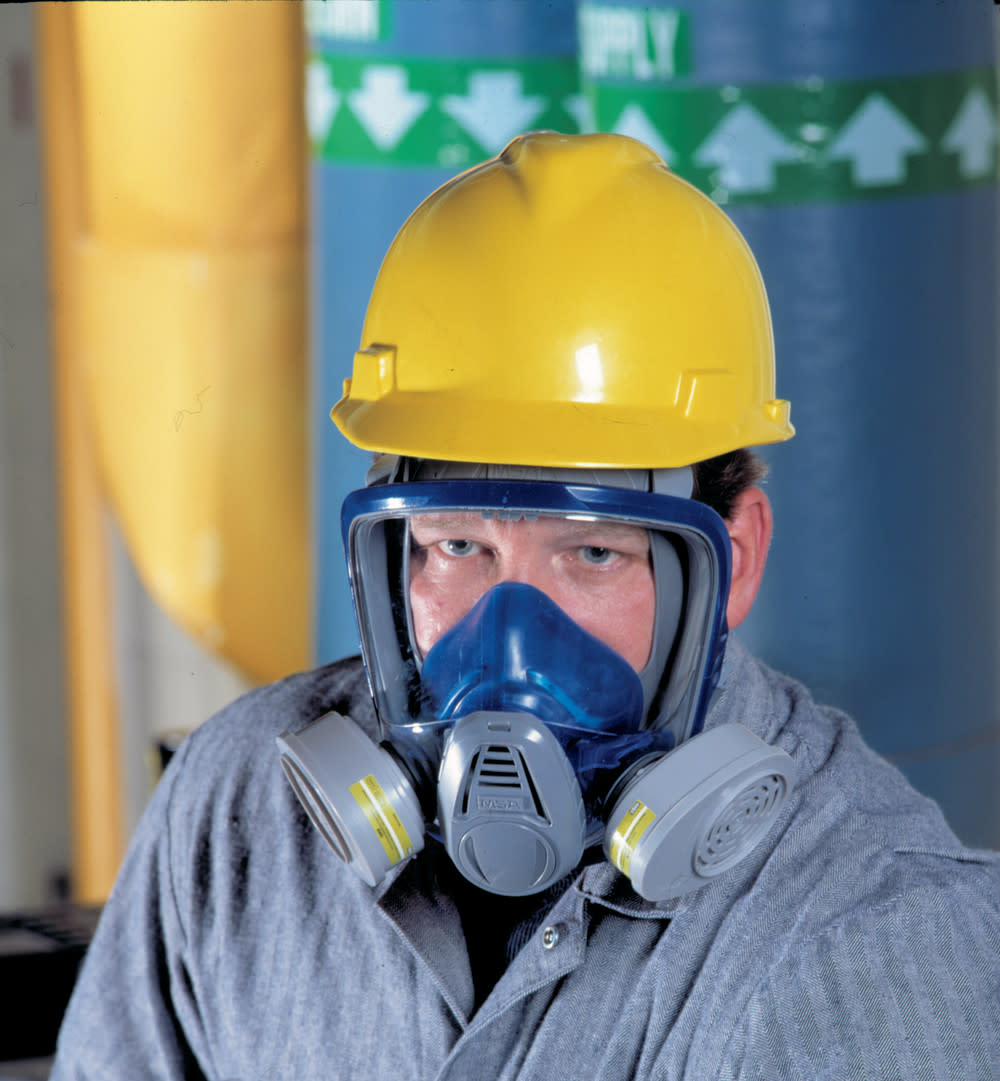 MSA Safety Works Advantage 3200 Full Face Mask Respirator Facepiece with Rubber Harness Medium - Flockneti