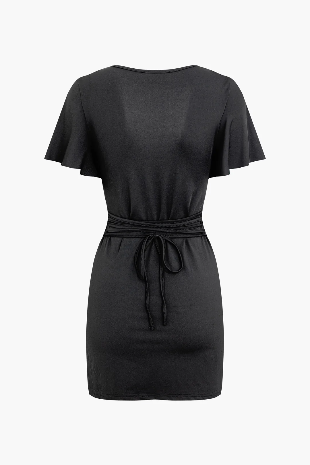 V-Neck Ruffle Short Sleeve Mini Dress - Flockneti