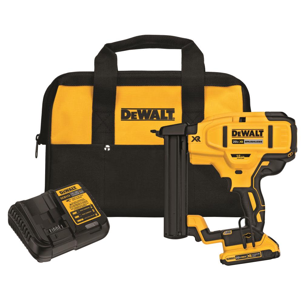 DEWALT 20 V MAX* XR 18 Gauge Narrow Crown Stapler Kit - Flockneti