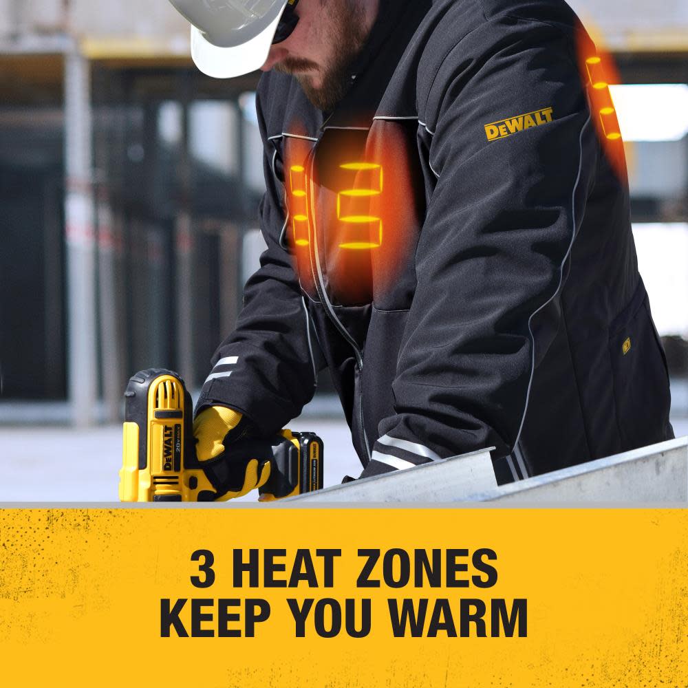 DEWALT Unisex Lightweight Heated Bare Tool Soft Shell Black Work Jacket Medium - Flockneti