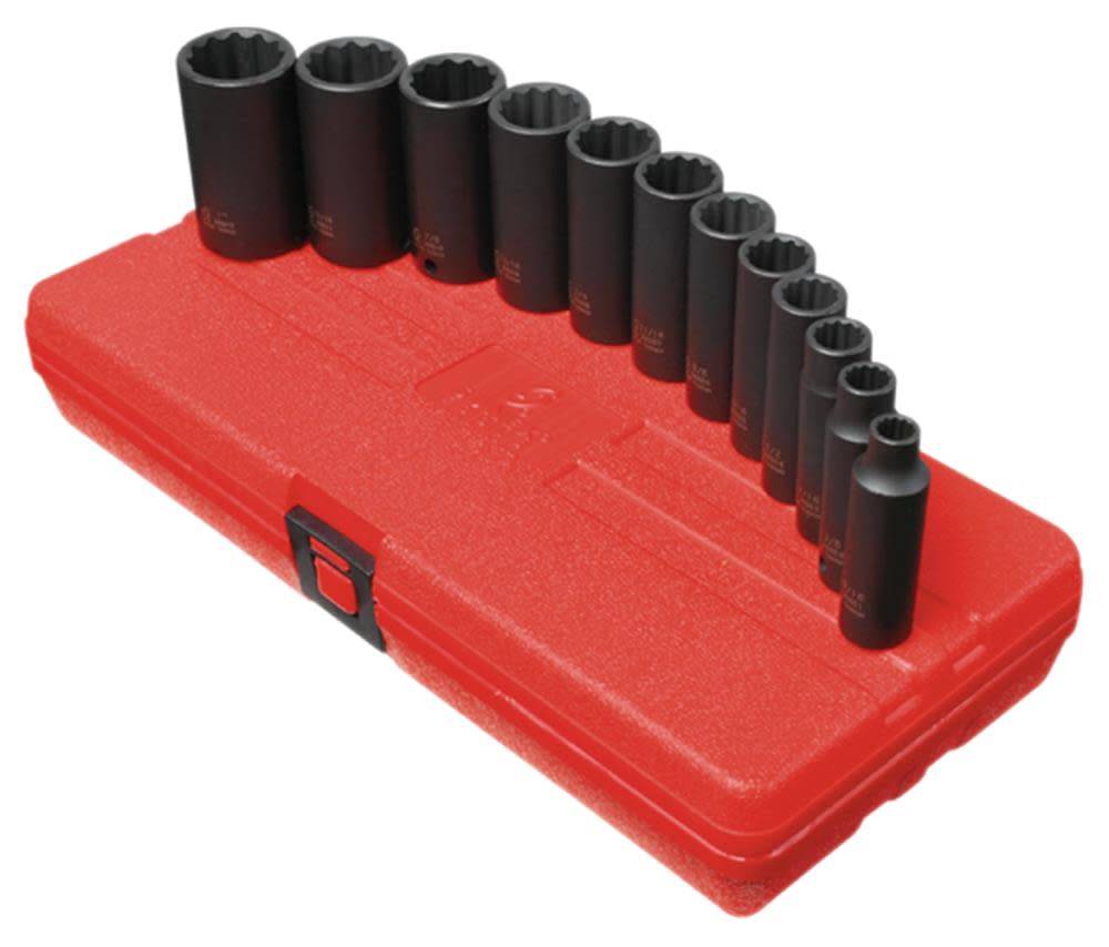 Sunex 12 pc. 3/8 In. Drive 12 Pt. SAE Deep Impact Socket Set - Flockneti