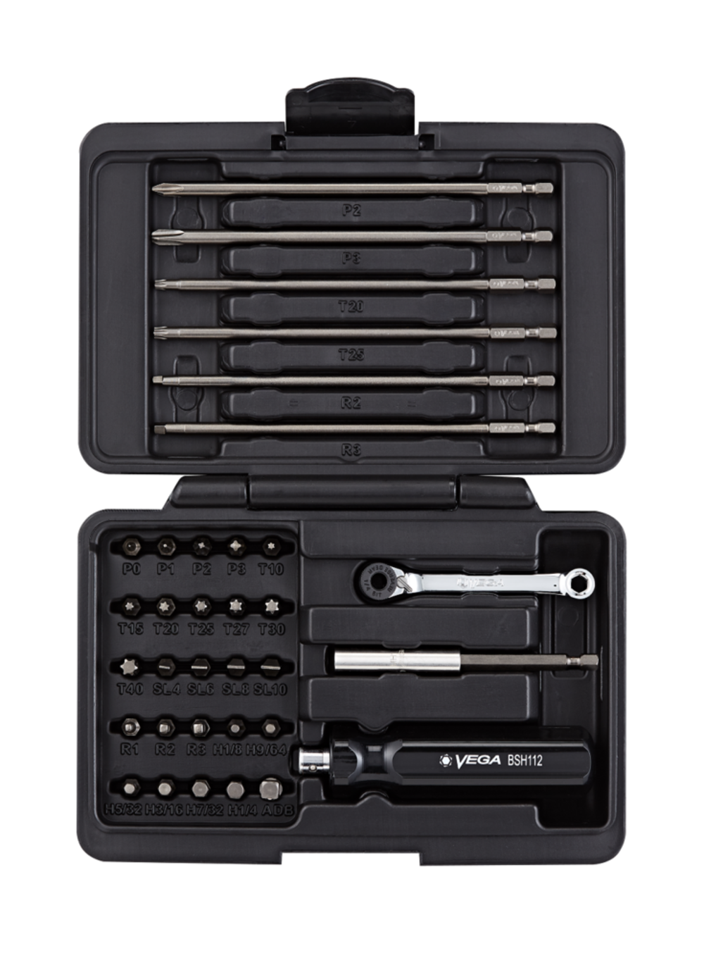 Vega Bit & Hand Driver Set with Ratchet 34pc - Flockneti