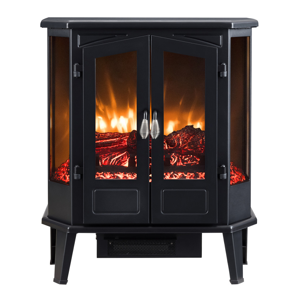 Hearthpro 25″ 5 Sided Infrared Electrick Stove Black Finish - Flockneti