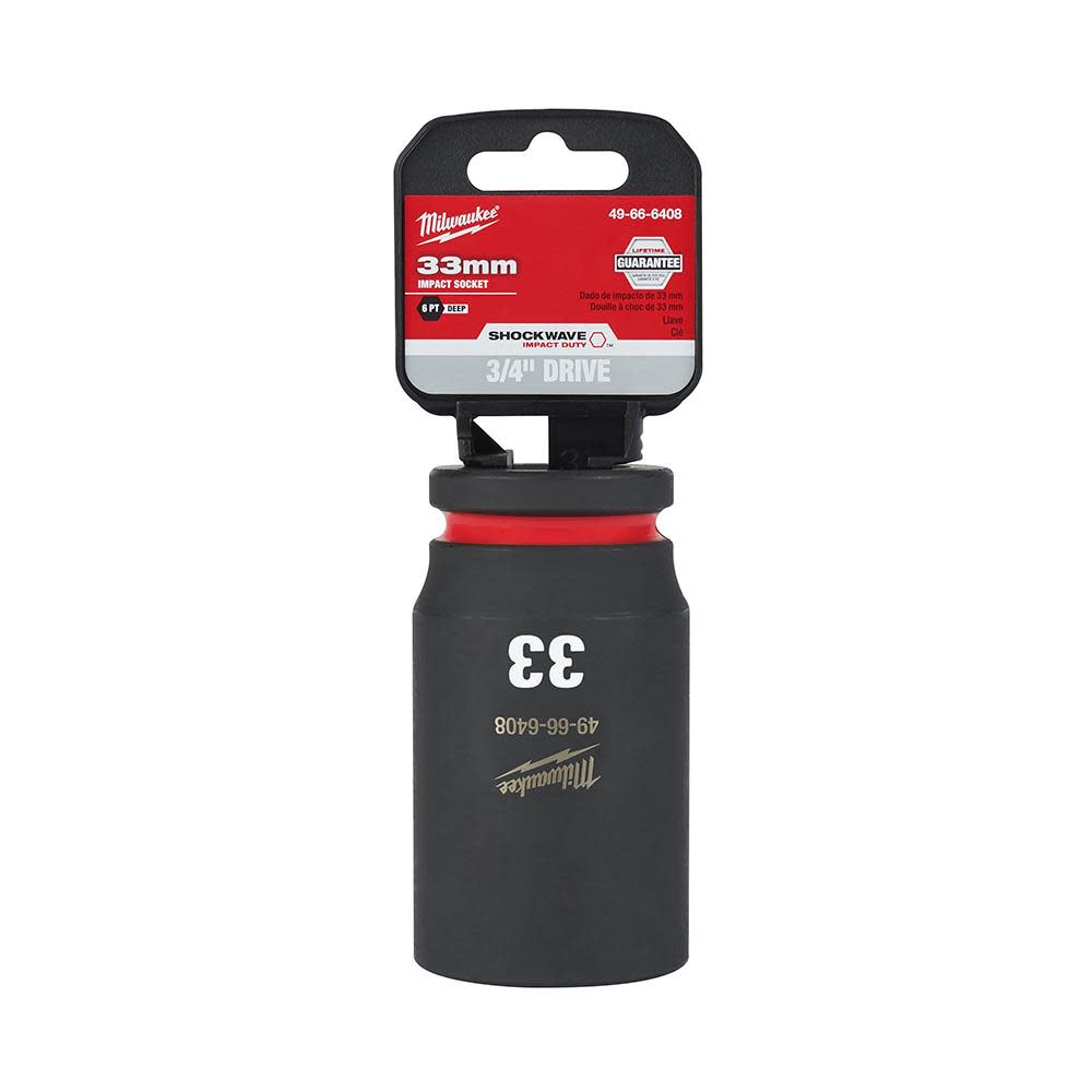 Milwaukee SHOCKWAVE Impact Duty Socket 3/4″ Drive 33MM Deep 6 Point - Flockneti
