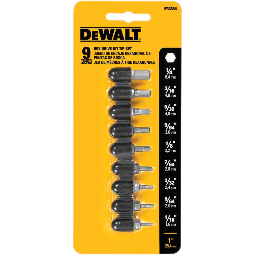 DEWALT 9 Piece 1″ Hex Bit Set - Flockneti