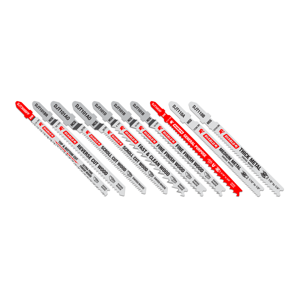 Diablo Tools 10 pc T-Shank Jig Saw Blade Set for Wood & Metal (10-Piece) - Flockneti
