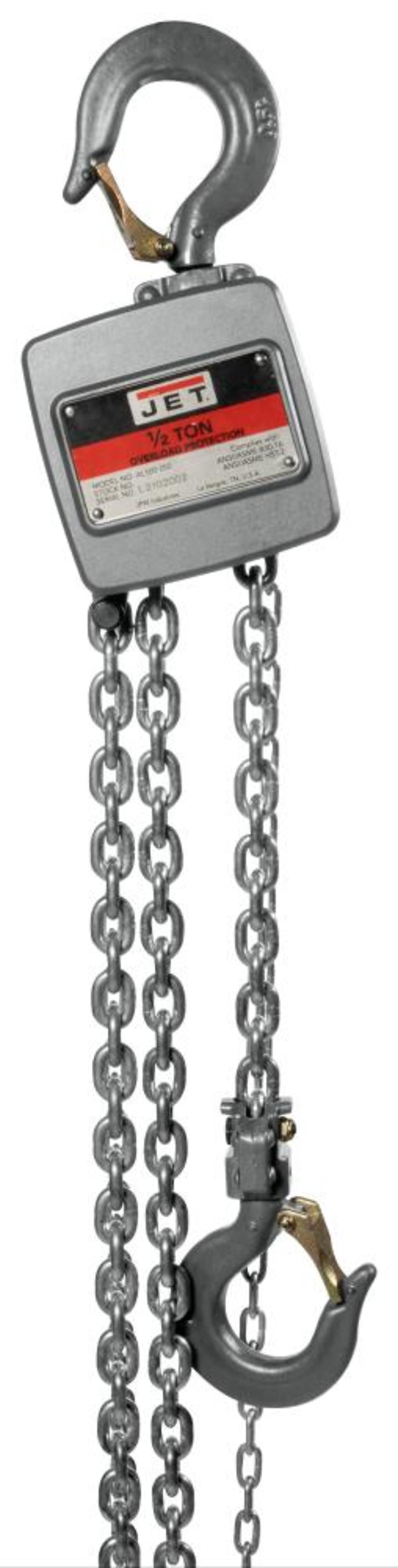 JET AL100-050-20 1/2 Ton Hand Chain Hoist with 20′ of Lift - Flockneti