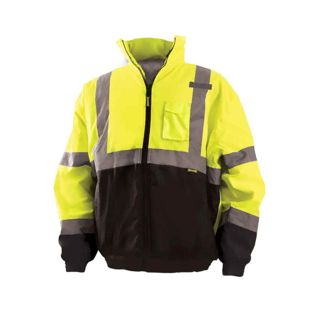 Occunomix Hi-Vis Yellow Class 3 Value Black Bottom Bomber Jacket XL - Flockneti