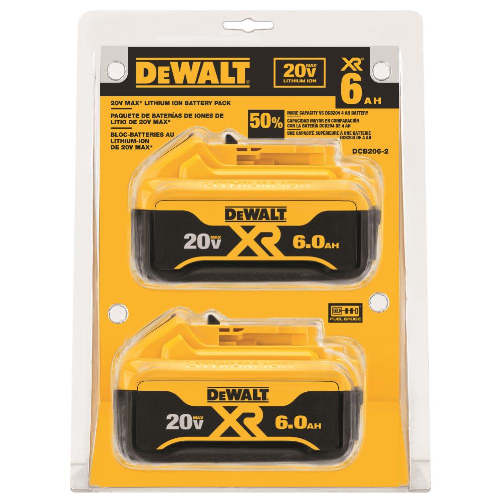 DEWALT 20V MAX Premium XR 6.0 Ah Lithium Ion Battery 2 pack - Flockneti