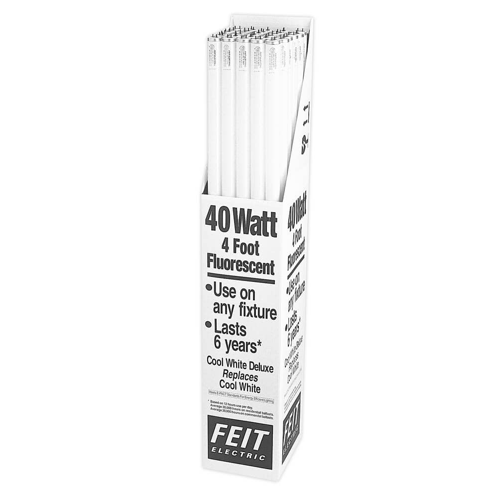 Feit Electric 40W 89 CRI T12 Linear Fluorescent Bulb 10pk - Flockneti