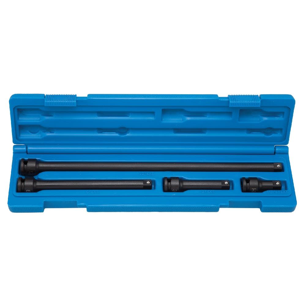 Grey Pneumatic 3/8″ Drive Standard and Deep Length Friction Ball Extension Set - Flockneti
