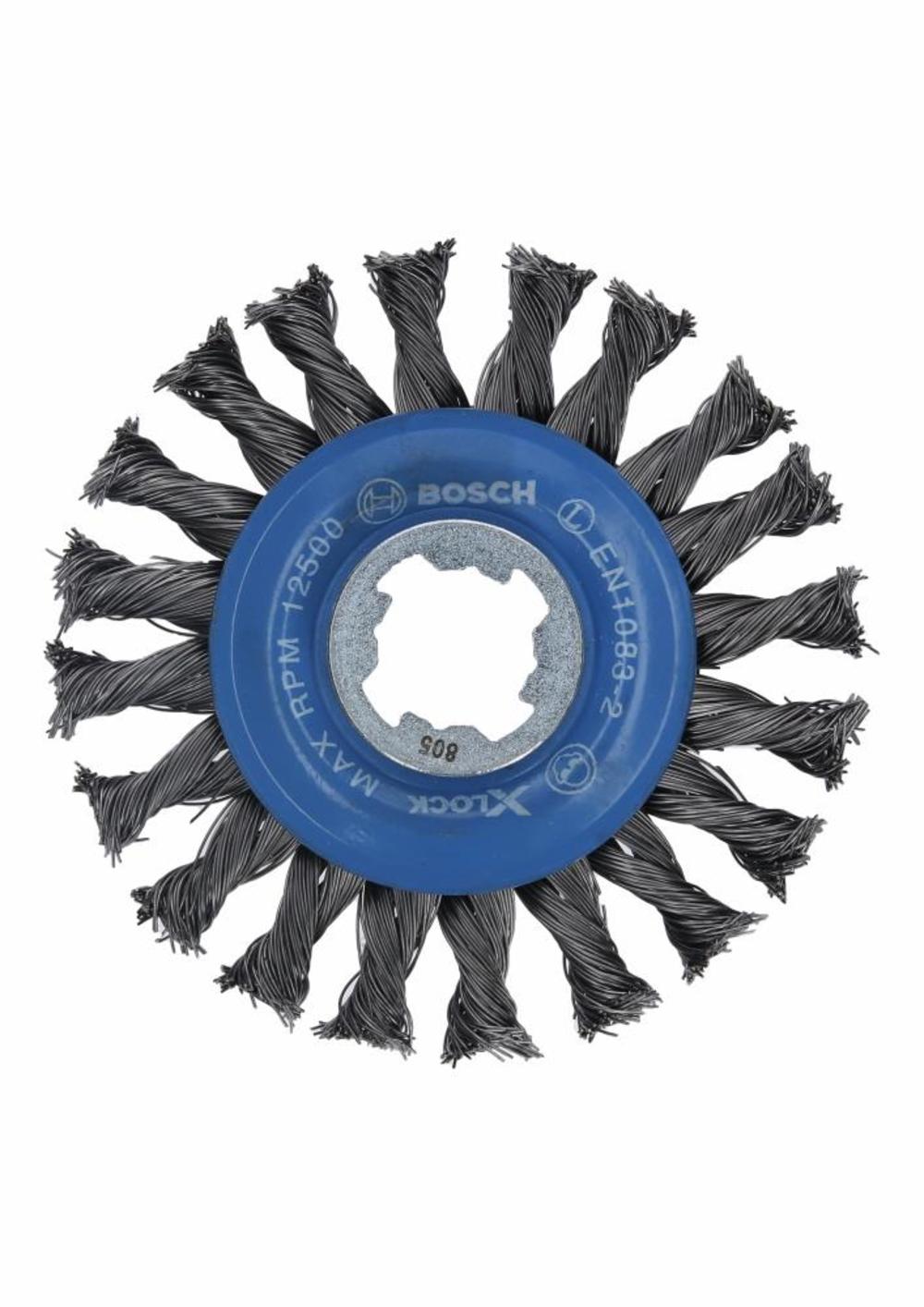 Bosch 4-1/2 In. Wheel Dia. X-LOCK Arbor Carbon Steel Full Cable Knotted Wire Wheel - Flockneti