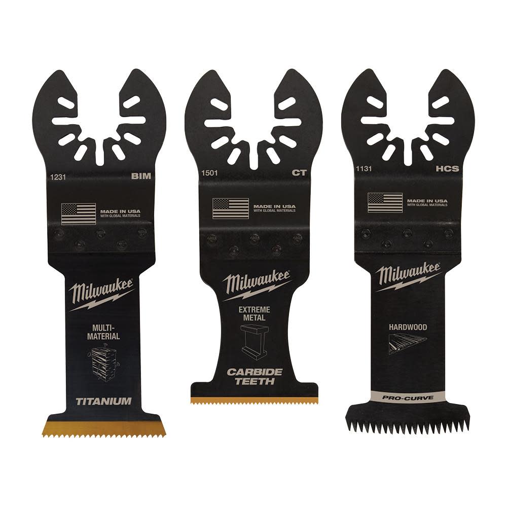 Milwaukee OPEN-LOK 3PC ALL PURPOSE MULTI-TOOL BLADE VARIETY PACK - Flockneti