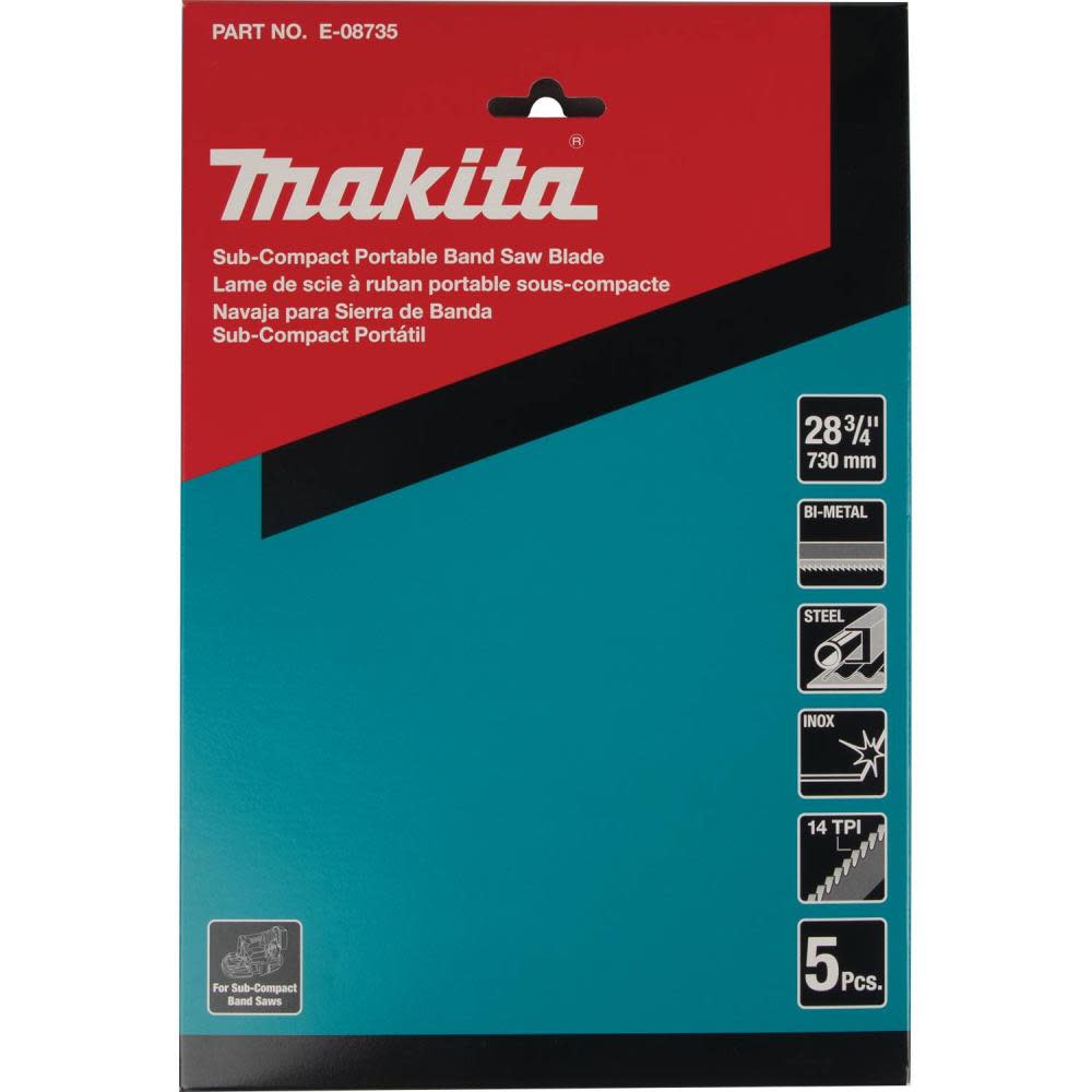 Makita Band Saw Blades Bi Metal Sub Compact Portable 28 3/4″ 14 TPI 5pk - Flockneti