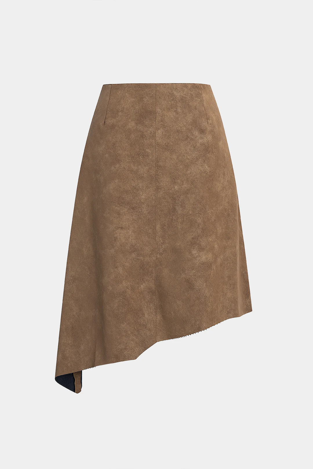 Faux Leather Asymmetrical Skirt - Flockneti