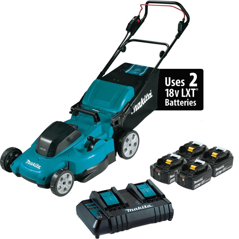 Makita 36V 18V X2 LXT 19″ Lawn Mower 4Ah Kit with 4 Batteries - Flockneti