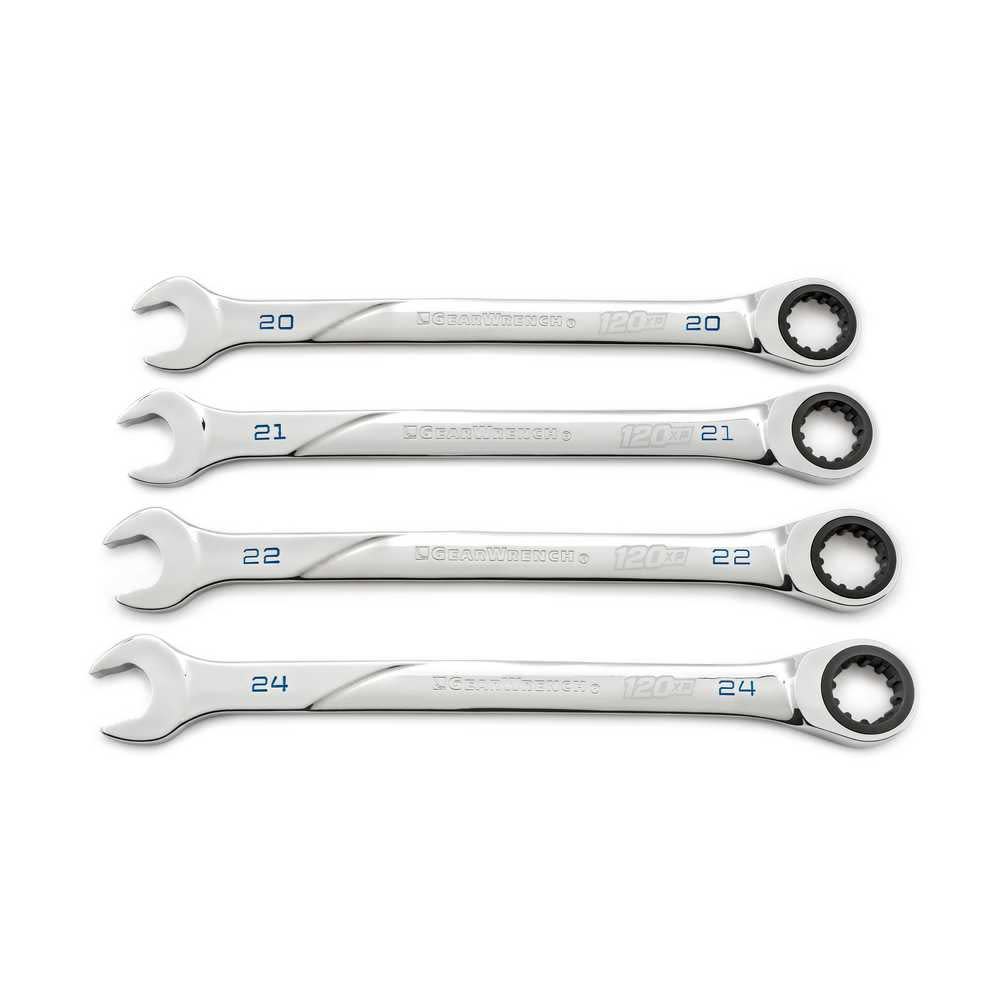 GEARWRENCH 4 Pc 120XP Universal Spline Metric XL Combination Ratcheting Wrench Set - Flockneti