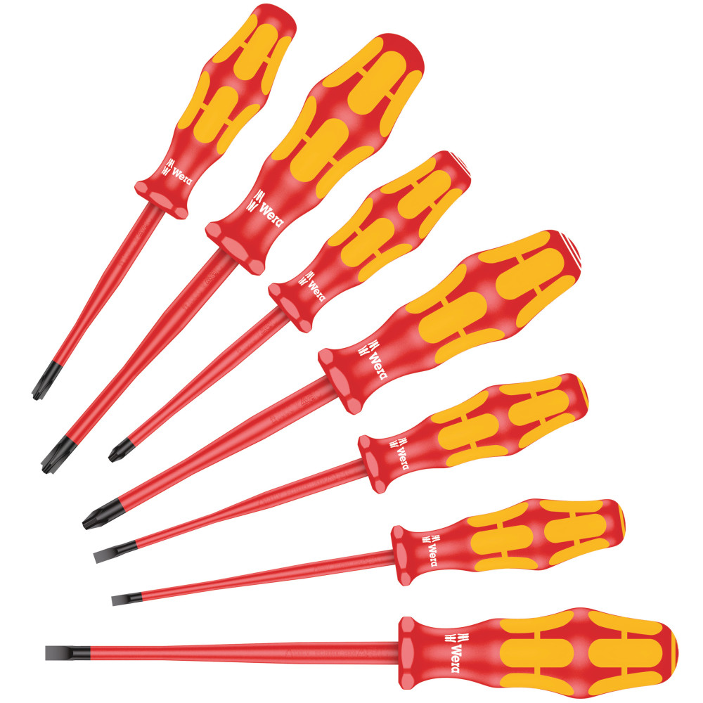 Wera Tools 7pc Kraftform Plus Series 100 160 iSS/7 Screwdriver Set - Flockneti
