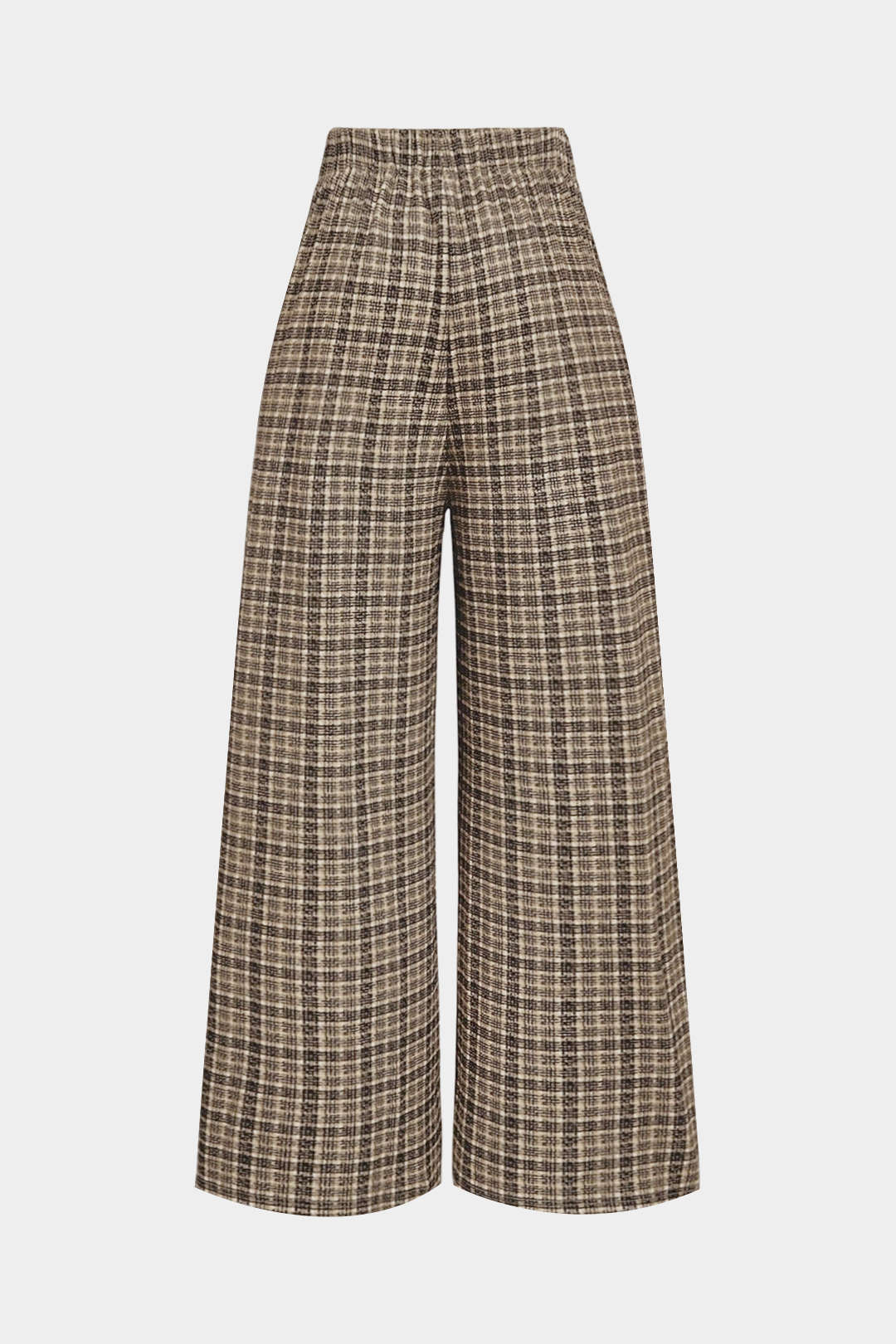 Plaid Print Double Breasted High Waist Pants - Flockneti