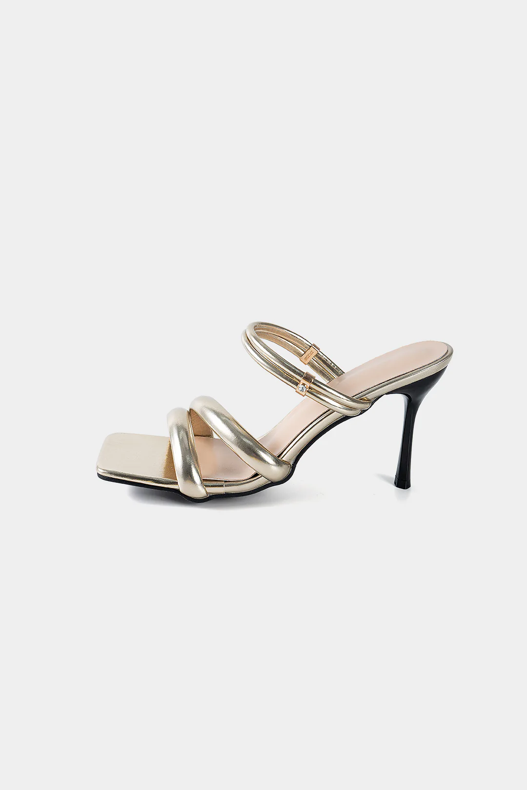 Square Toe Asymmetrical Heels - Flockneti