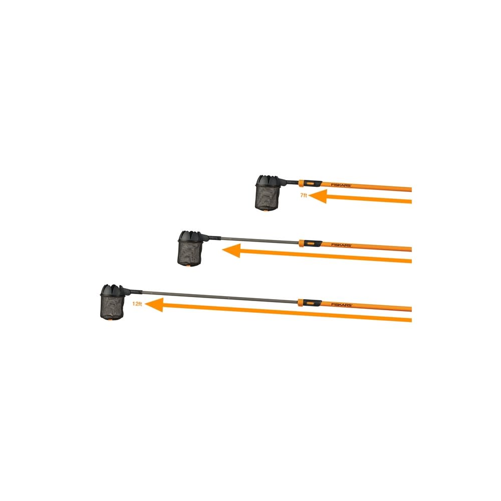 Fiskars Orange/Black 7 12′ Extendable Fruit Picker Tool - Flockneti