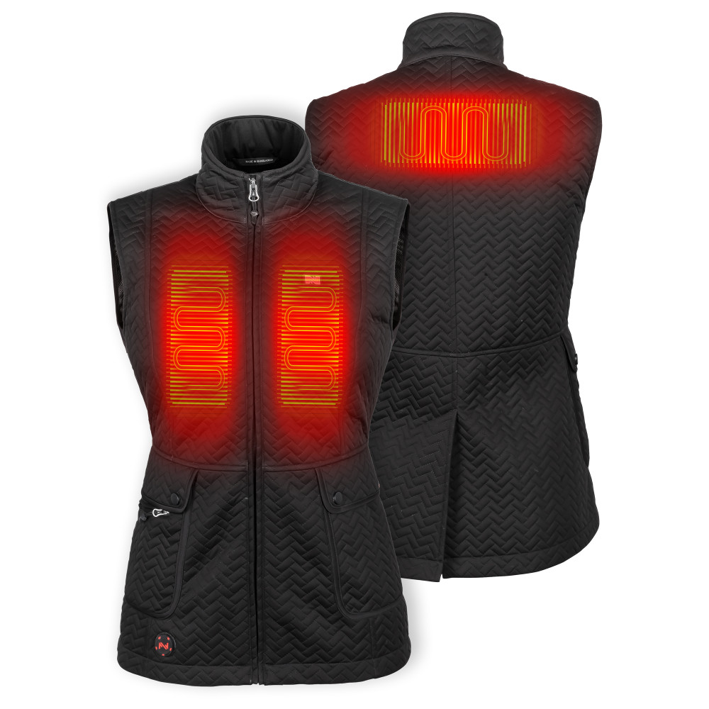 Mobile Warming Cascade Vest Womens Black Medium - Flockneti