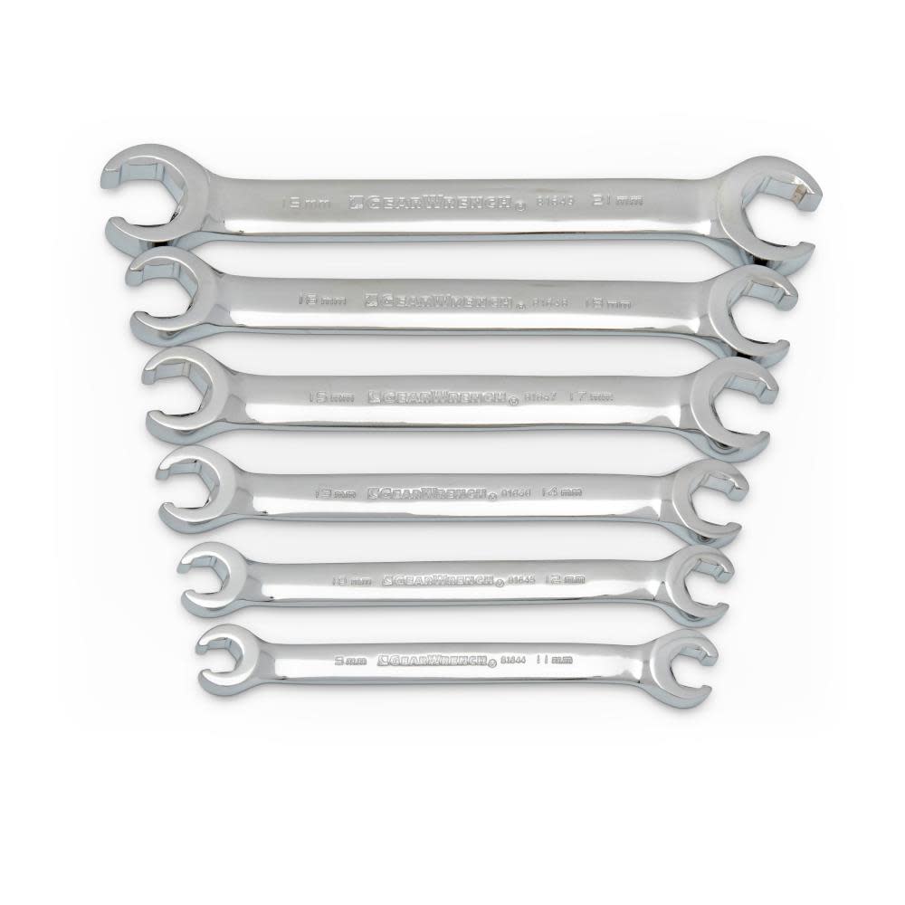 GEARWRENCH Flare Nut Wrench Set 6 Pc. Metric - Flockneti